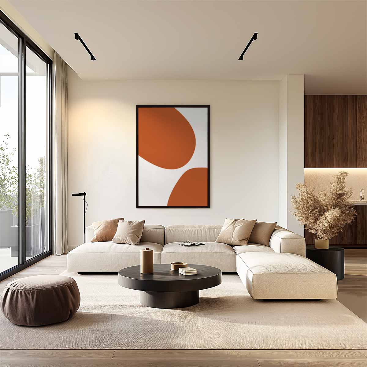 Vloeiende Aardetinten – plexiglas wanddecoratie in portret formaat