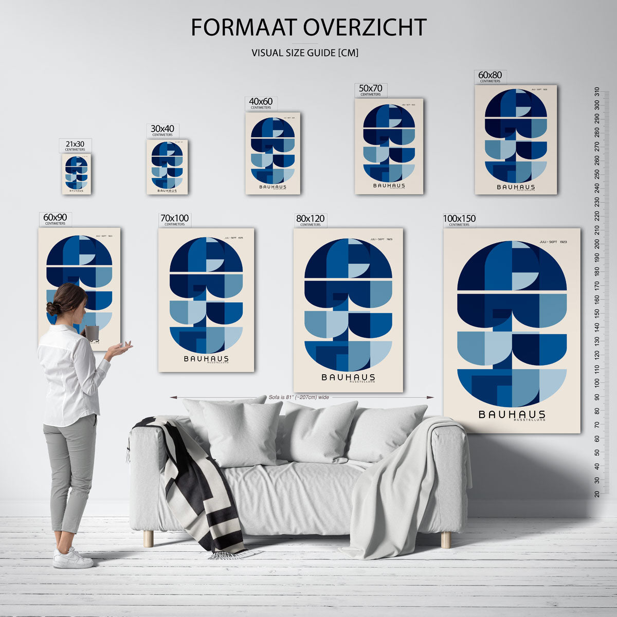 Vorm en balans – geometrische poster in Bauhaus-stijl van WallArtistic