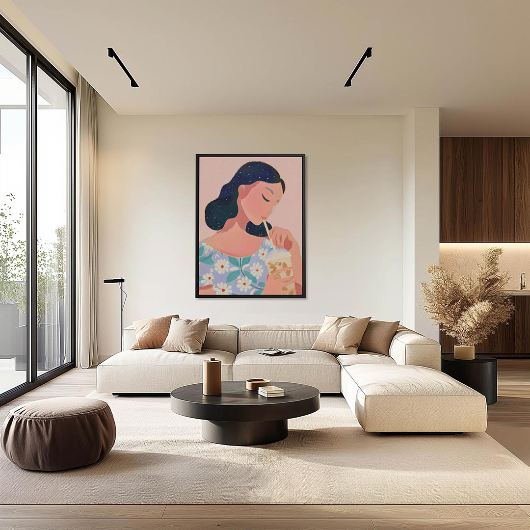 Dromerige vrouw – staand wanddecoratie kunstwerk