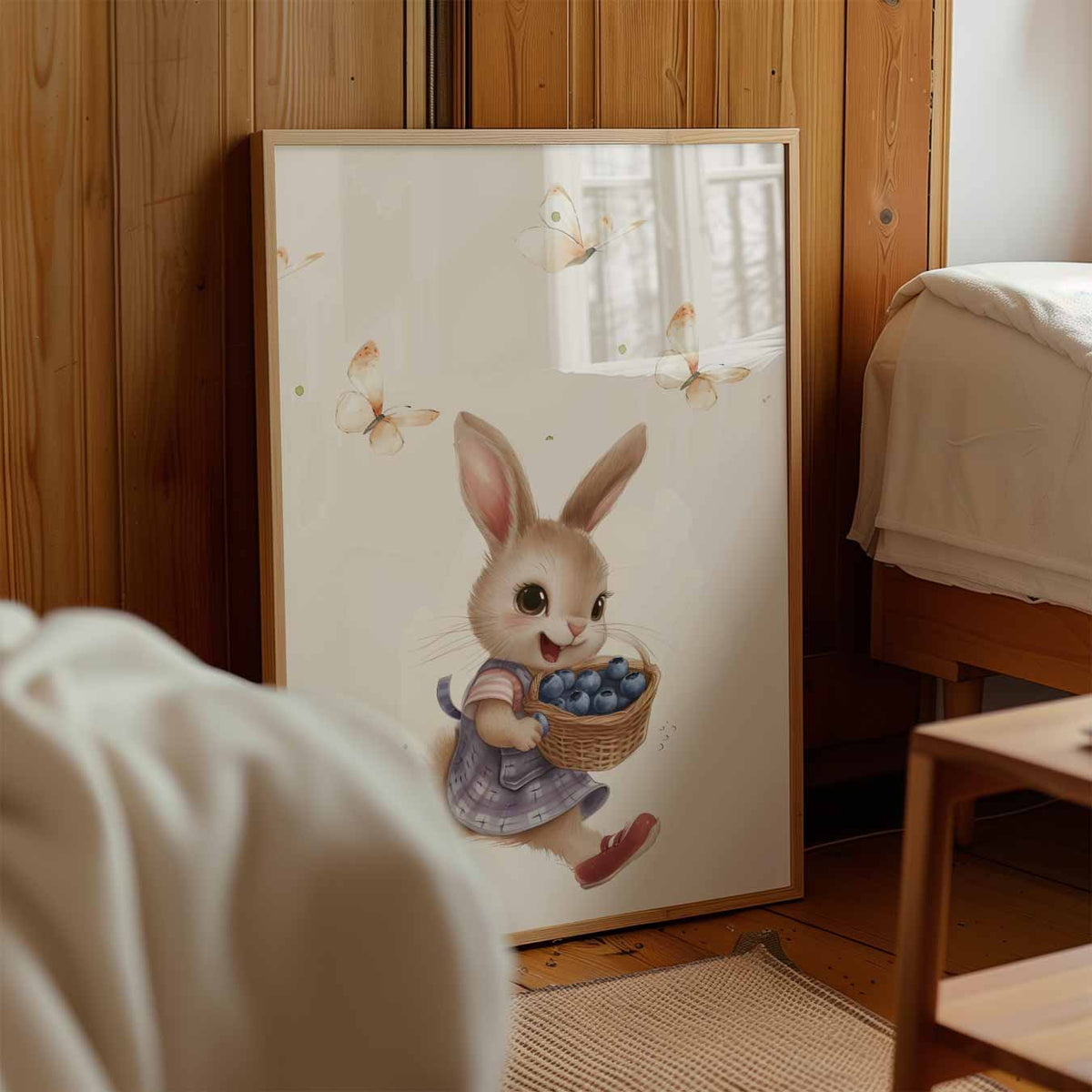 Springende Konijntje – staande muurposter voor de kinderkamer