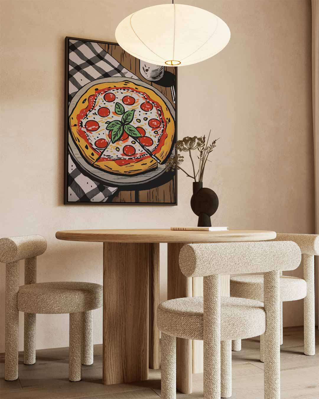 Pizza Liefde op Canvas – canvas wanddecoratie in portret formaat