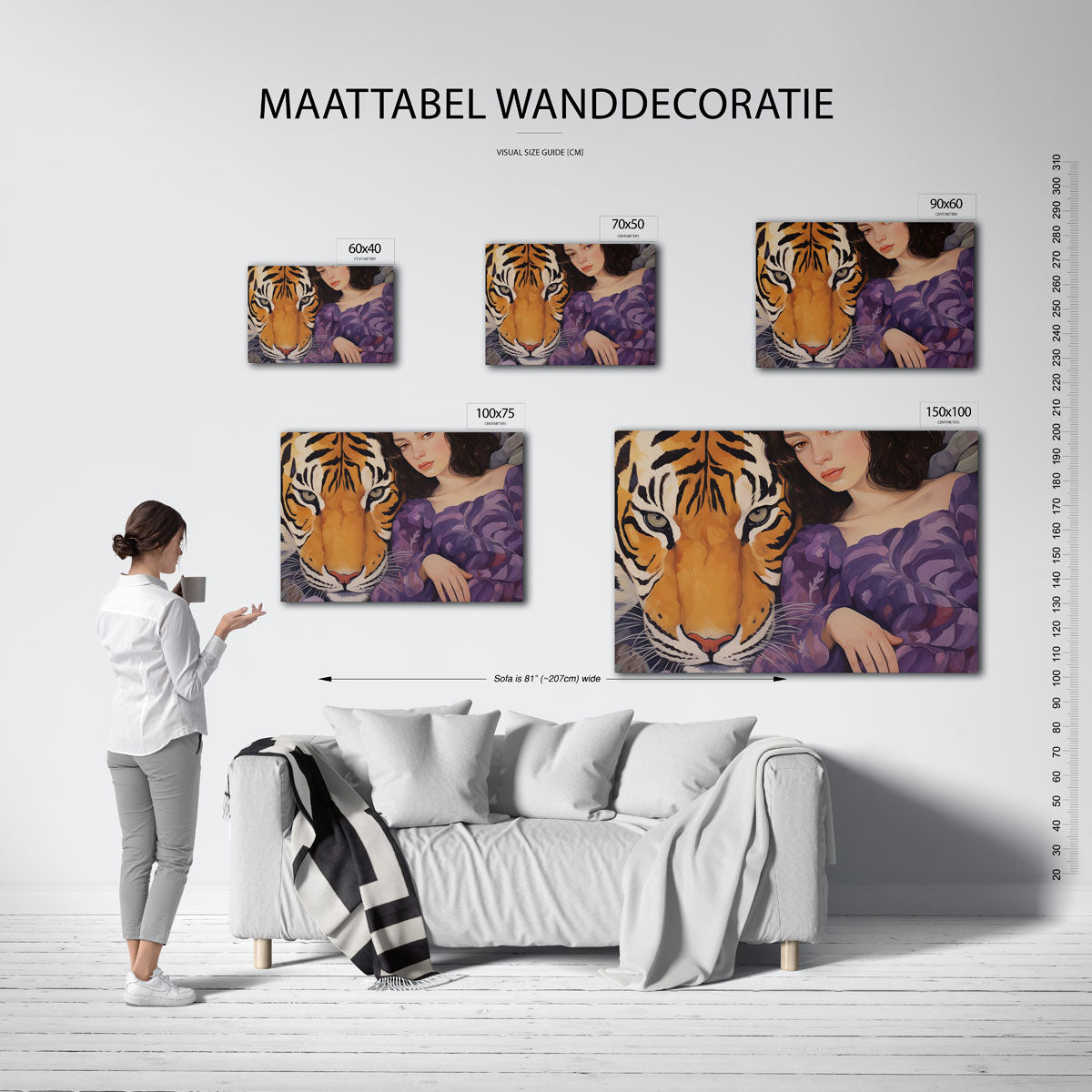 Dier en mens harmonie – kunstwerk op canvas, dibond of plexiglas
