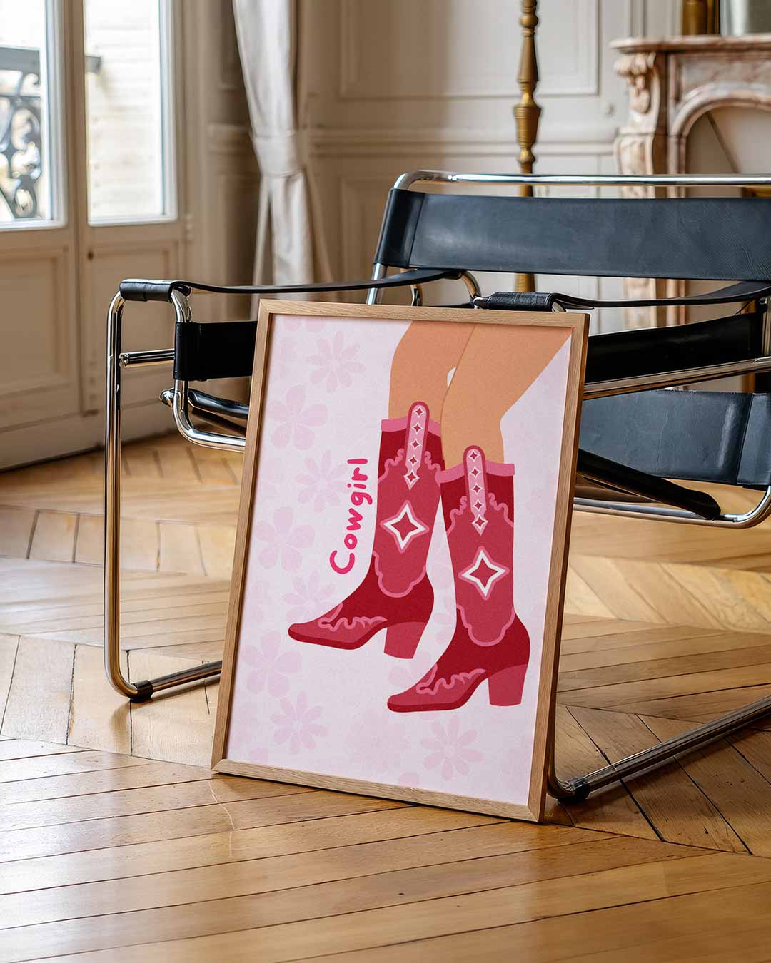Stoere Cowgirl Boots – staande muurposter voor Pasen