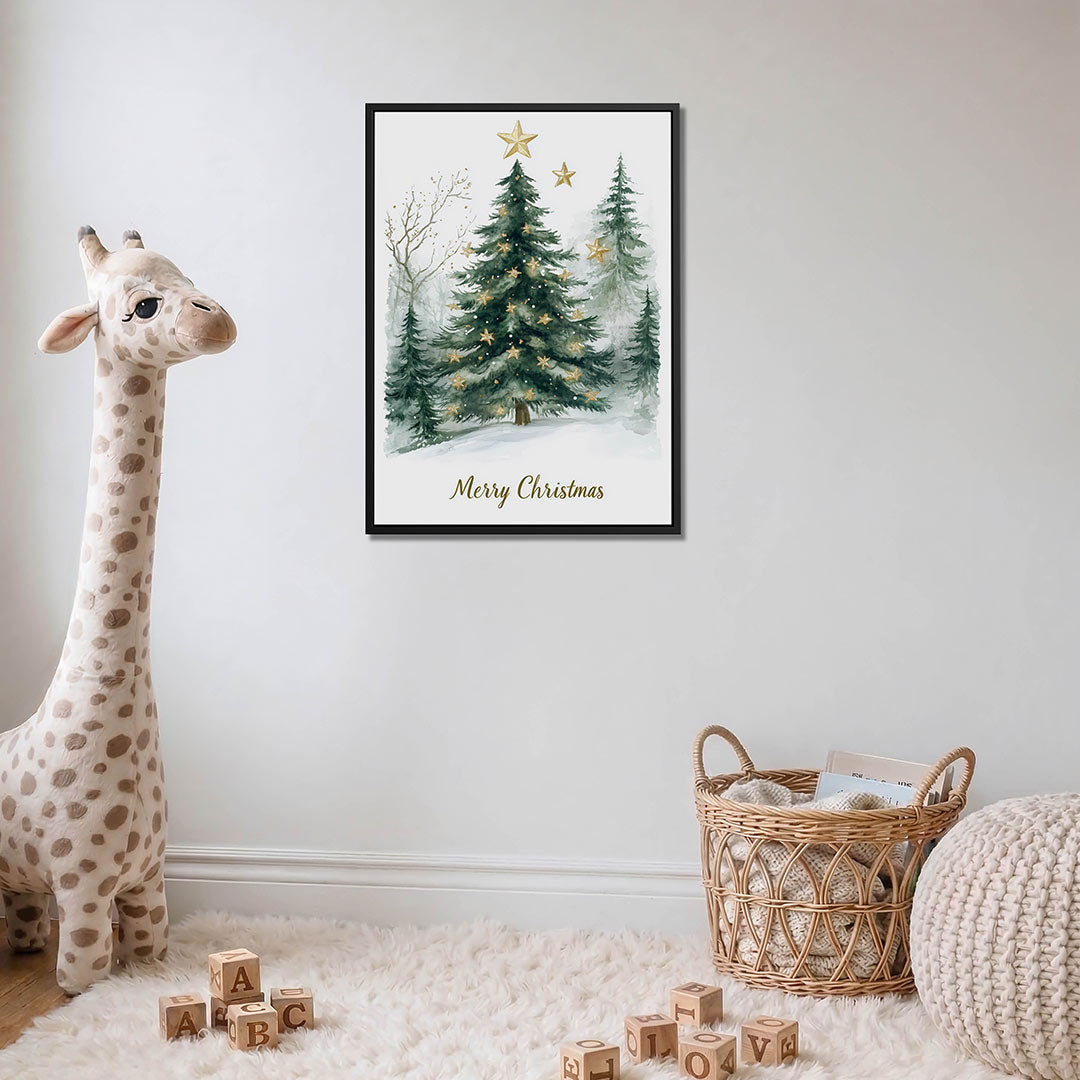 Kerstboom met sterren – moderne staande wandkunst