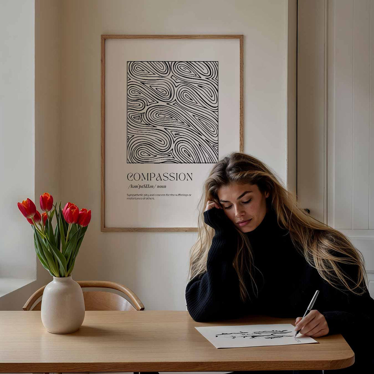 Meditatieve Compassie – Popart poster als moderne urban wanddecoratie