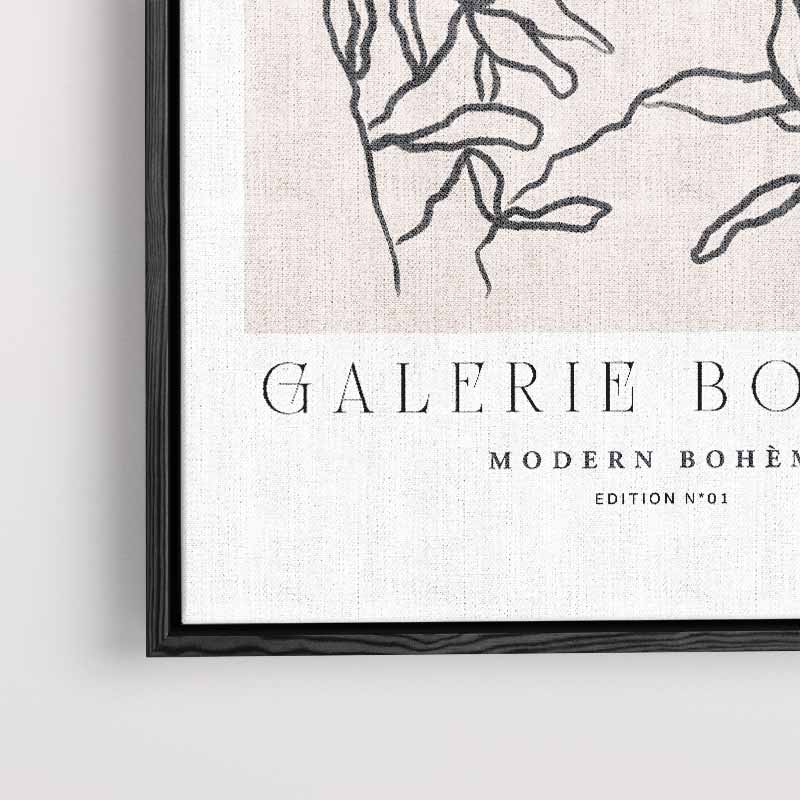 Moderne Bloemenlijnen – dibond kunstwerk als wanddecoratie