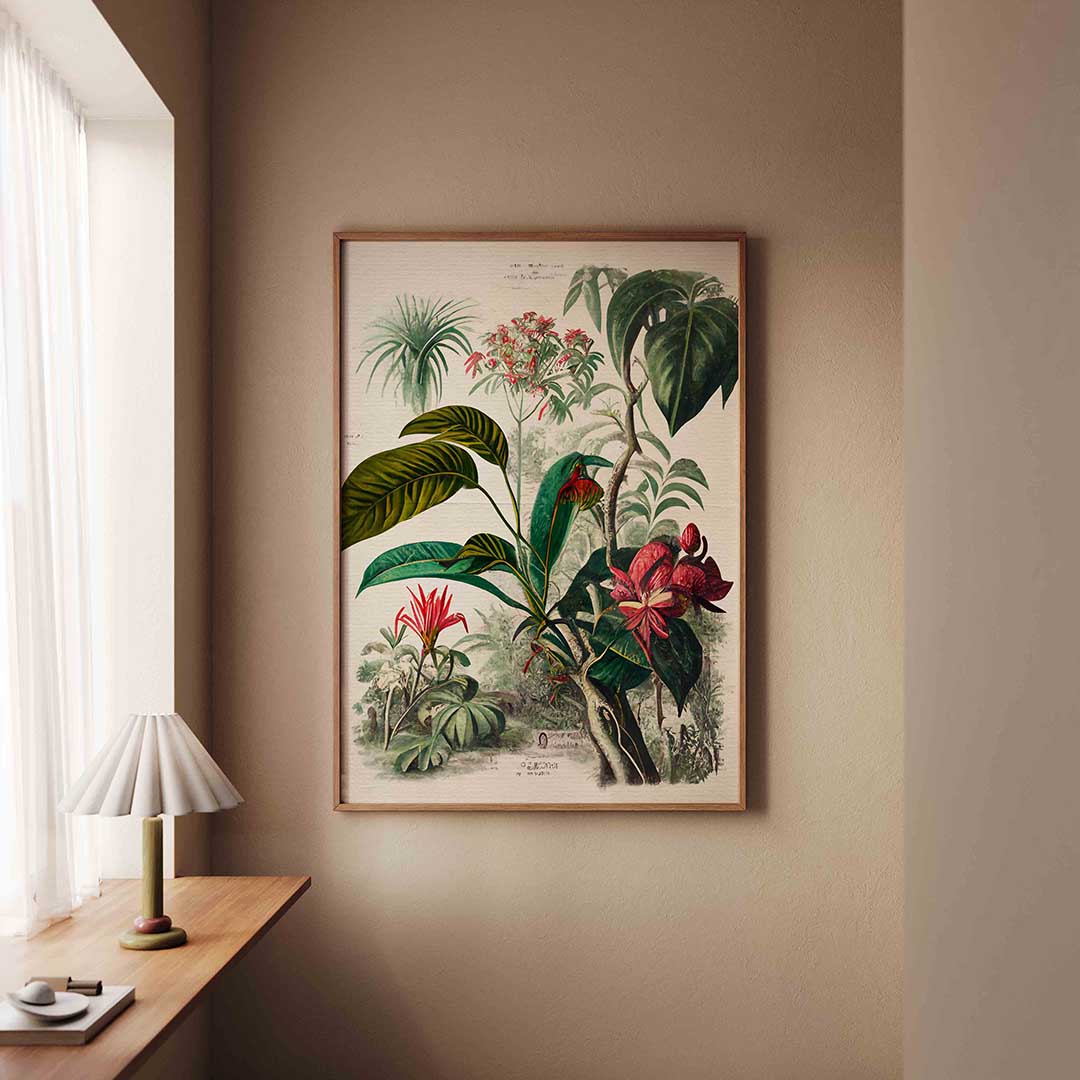 Botanische bloemen – staande jungle wanddecoratie van WallArtistic