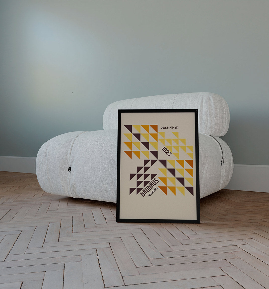 Driehoekige vlakverdeling – staande Bauhaus poster voor aan de muur