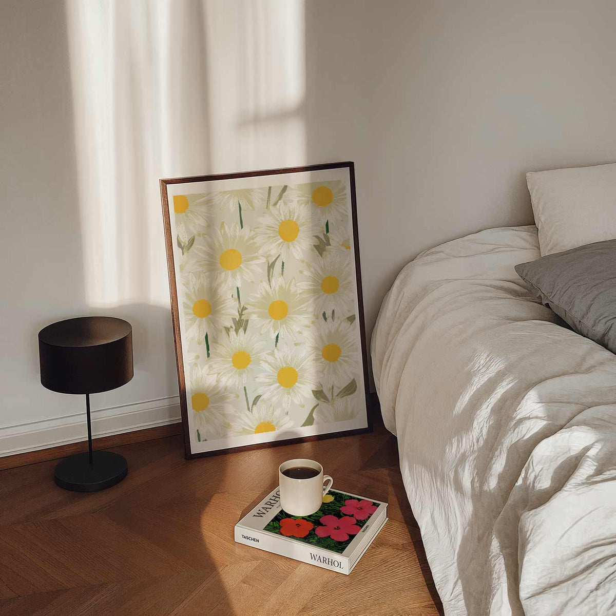 Vrolijke Margrieten – staande bloemen wanddecoratie van WallArtistic