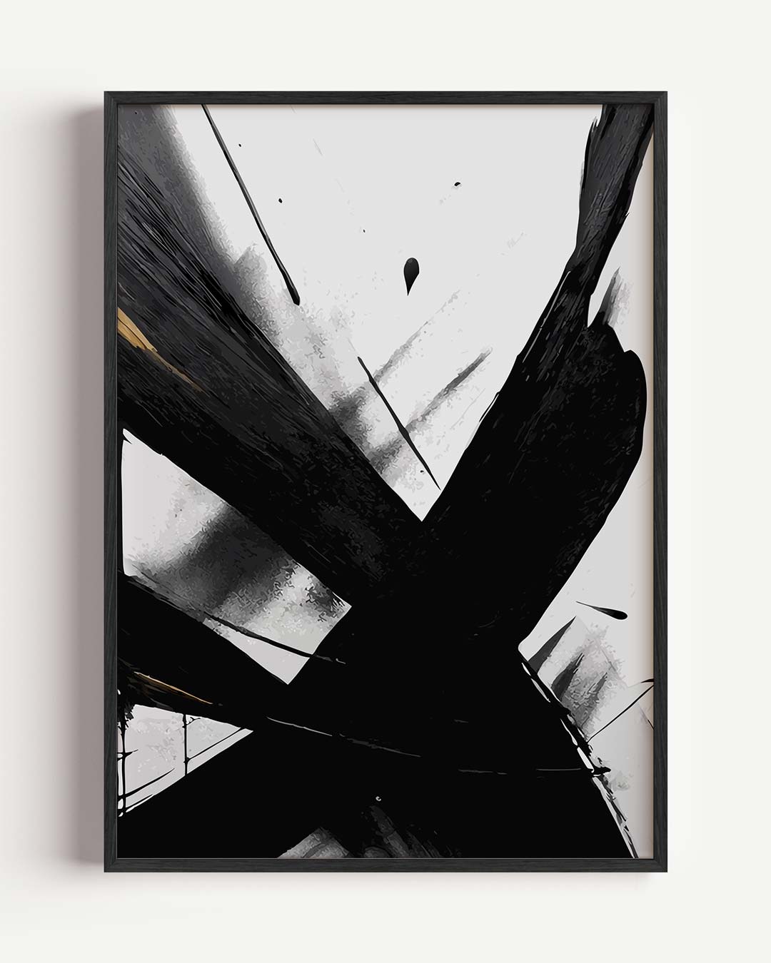 Abstracte Kracht in Zwart – kleurrijke abstracte portret poster als wanddecoratie