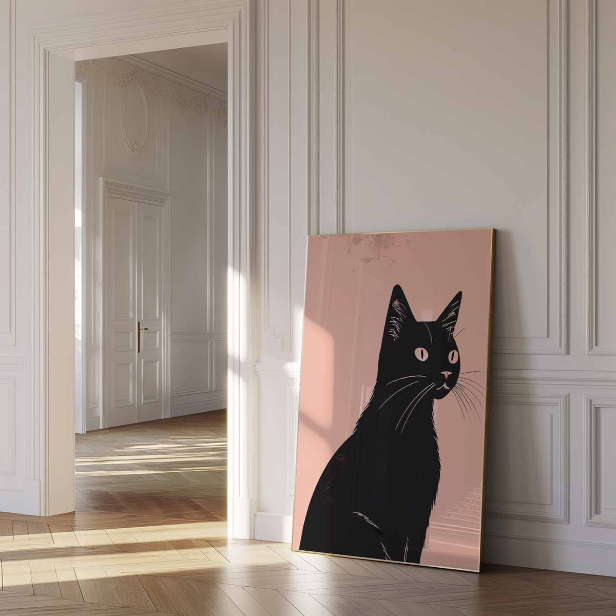 Stijlvolle Kattenkunst voor Thuis – dierenposter als moderne staande wanddecoratie