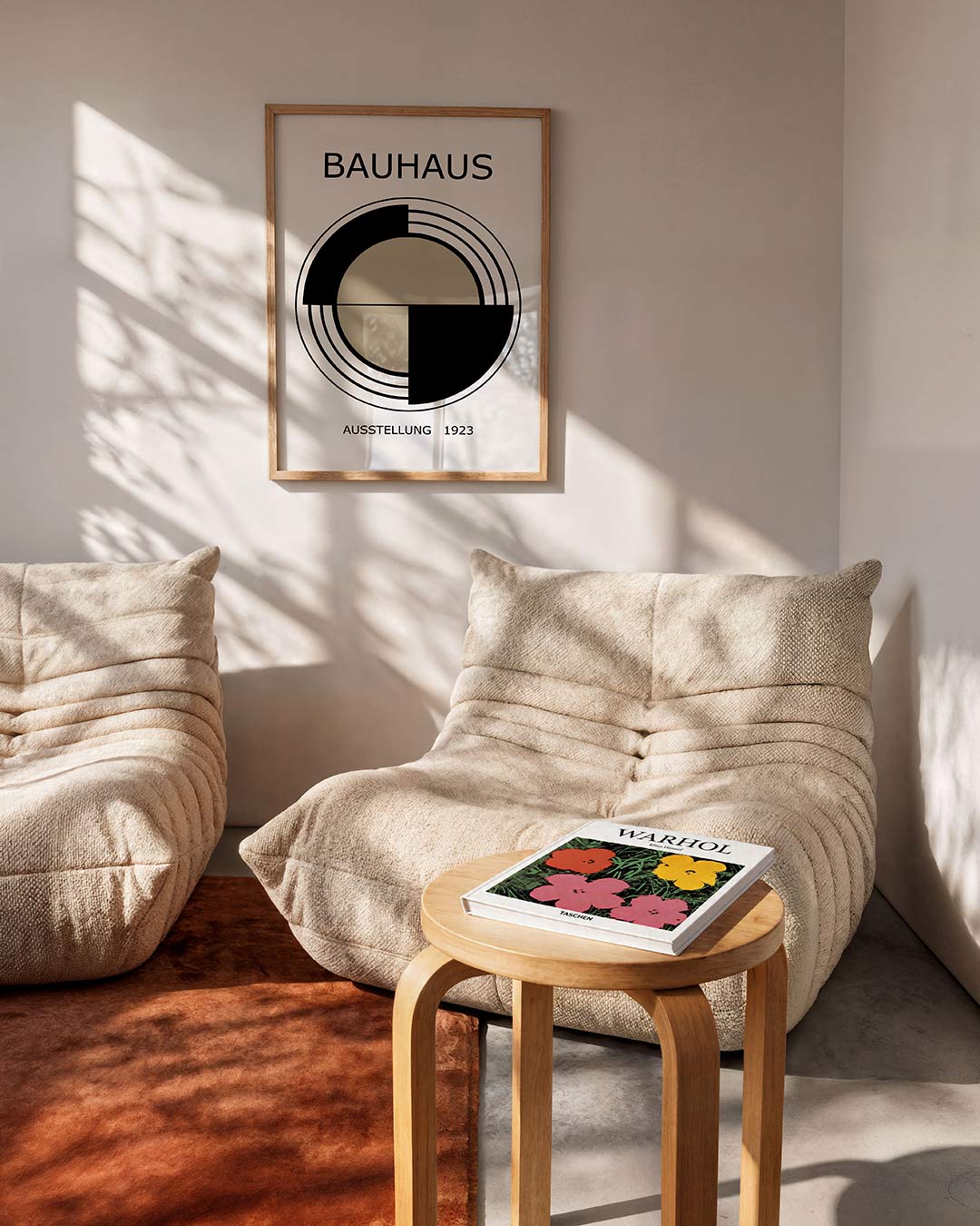 Cirkel en lijnen – moderne Bauhaus wandkunst als poster