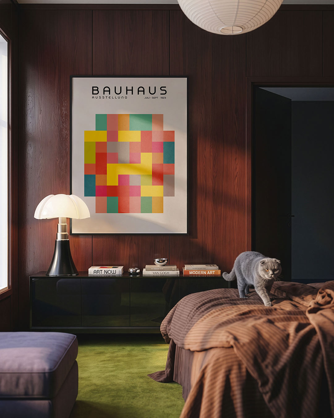 Vorm en kleurvlakken – geometrische Bauhaus poster in staand formaat