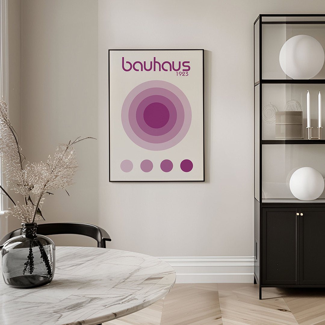 Cirkelvormen en kleuren – geometrische Bauhaus poster in staand formaat