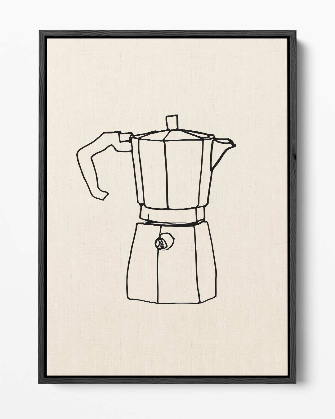 Minimalistische Mokkakan Tekenkunst – portret kunstwerk als wanddecoratie