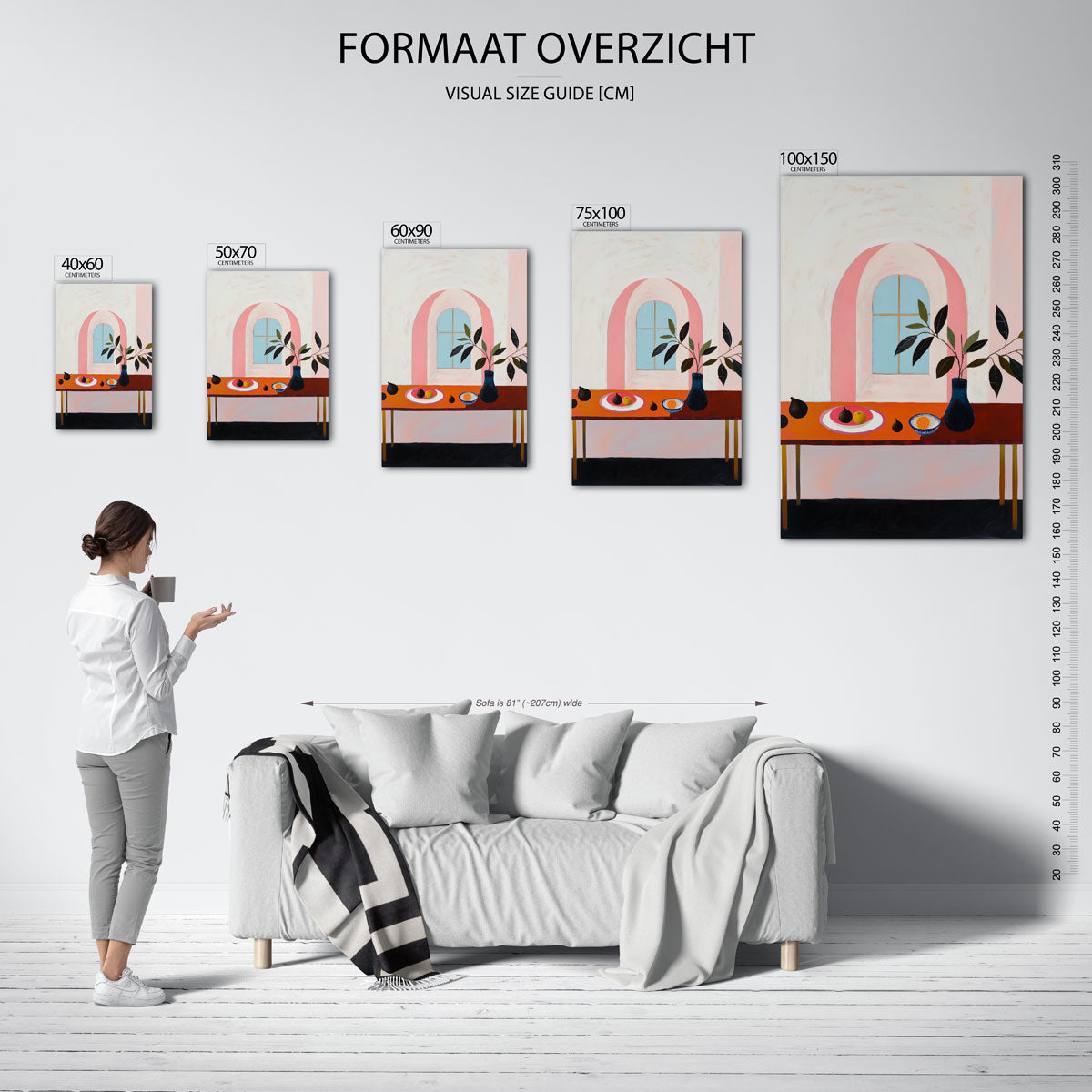 Stilleven met raam – staand wanddecoratie kunstwerk