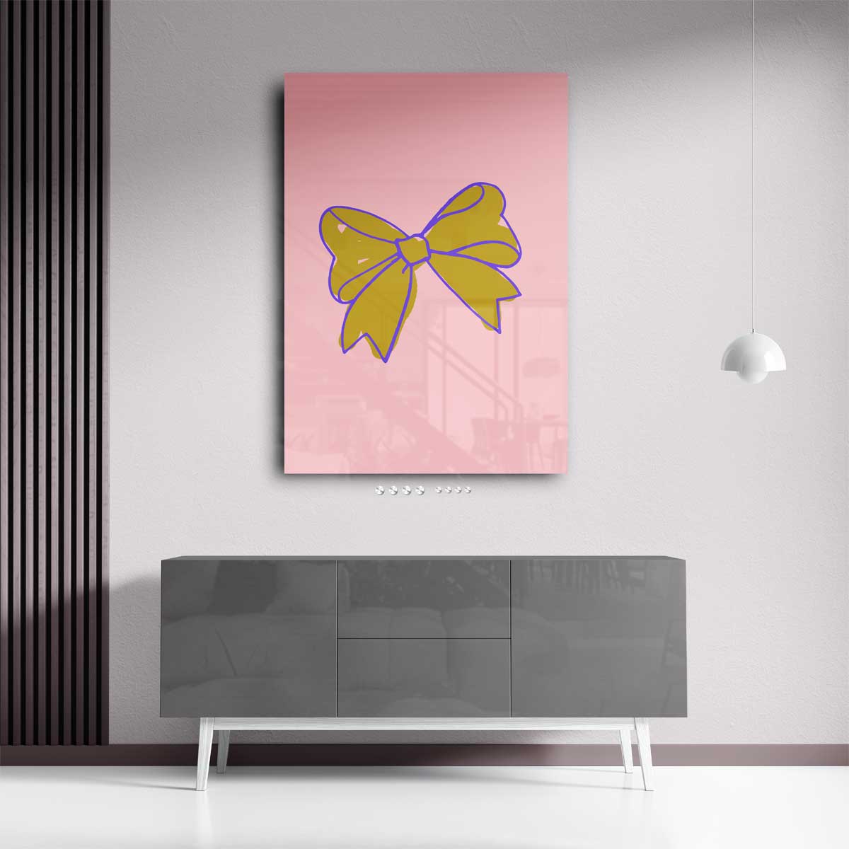 Vrolijke Strik – plexiglas wanddecoratie in portret formaat