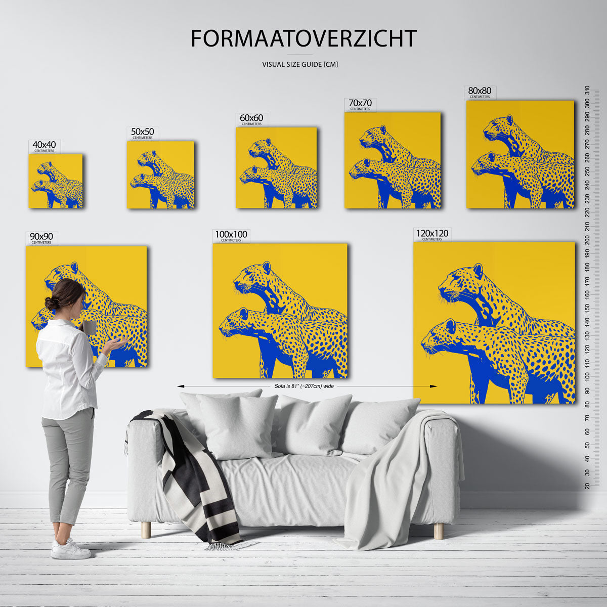 Twee luipaarden – vierkante muurposter met dierenthema