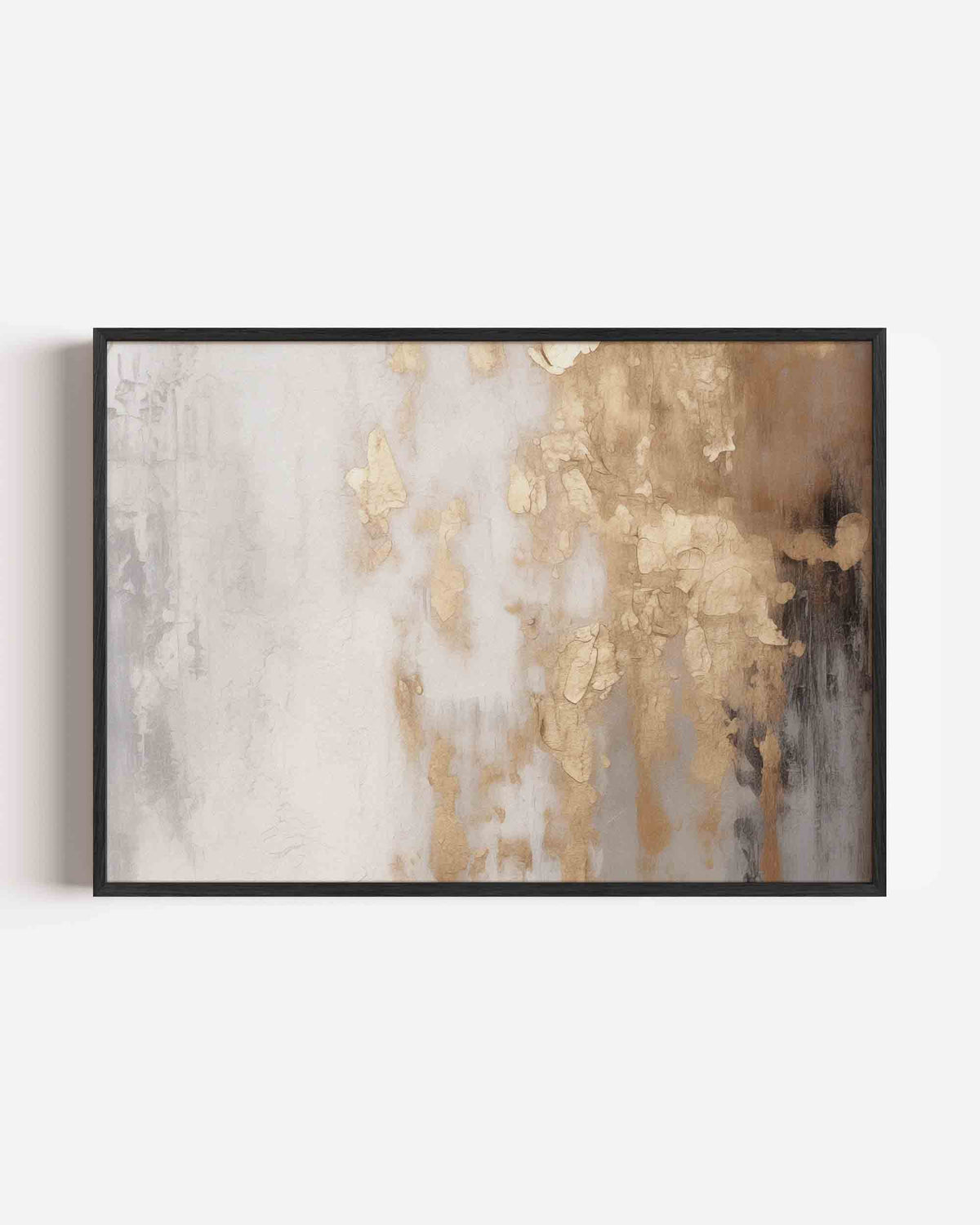 Abstracte beige en grijze – kleurrijke abstracte landscape poster als wanddecoratie