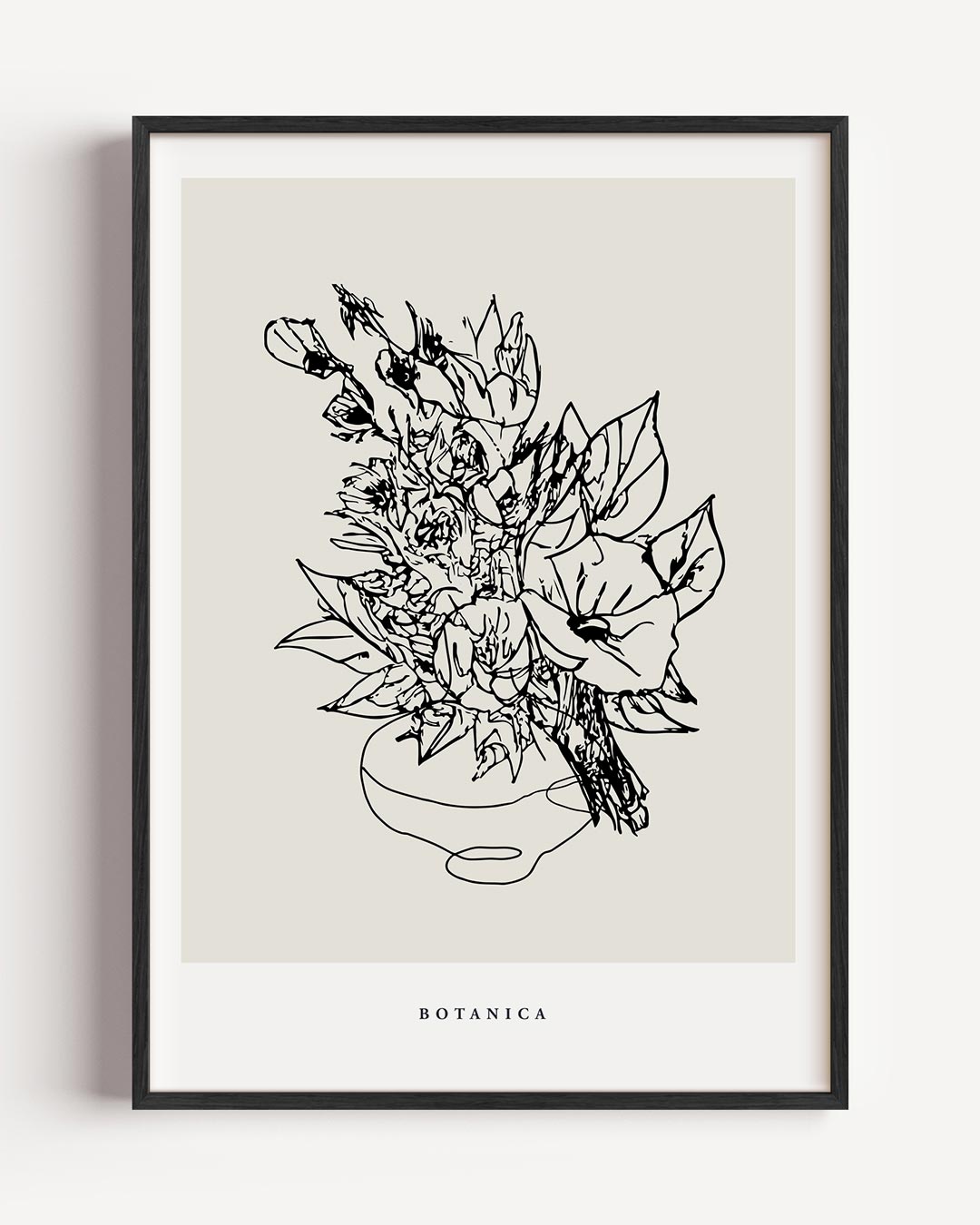 Botanica Zwart-Wit Bloemenposter – keuken portret poster als wanddecoratie