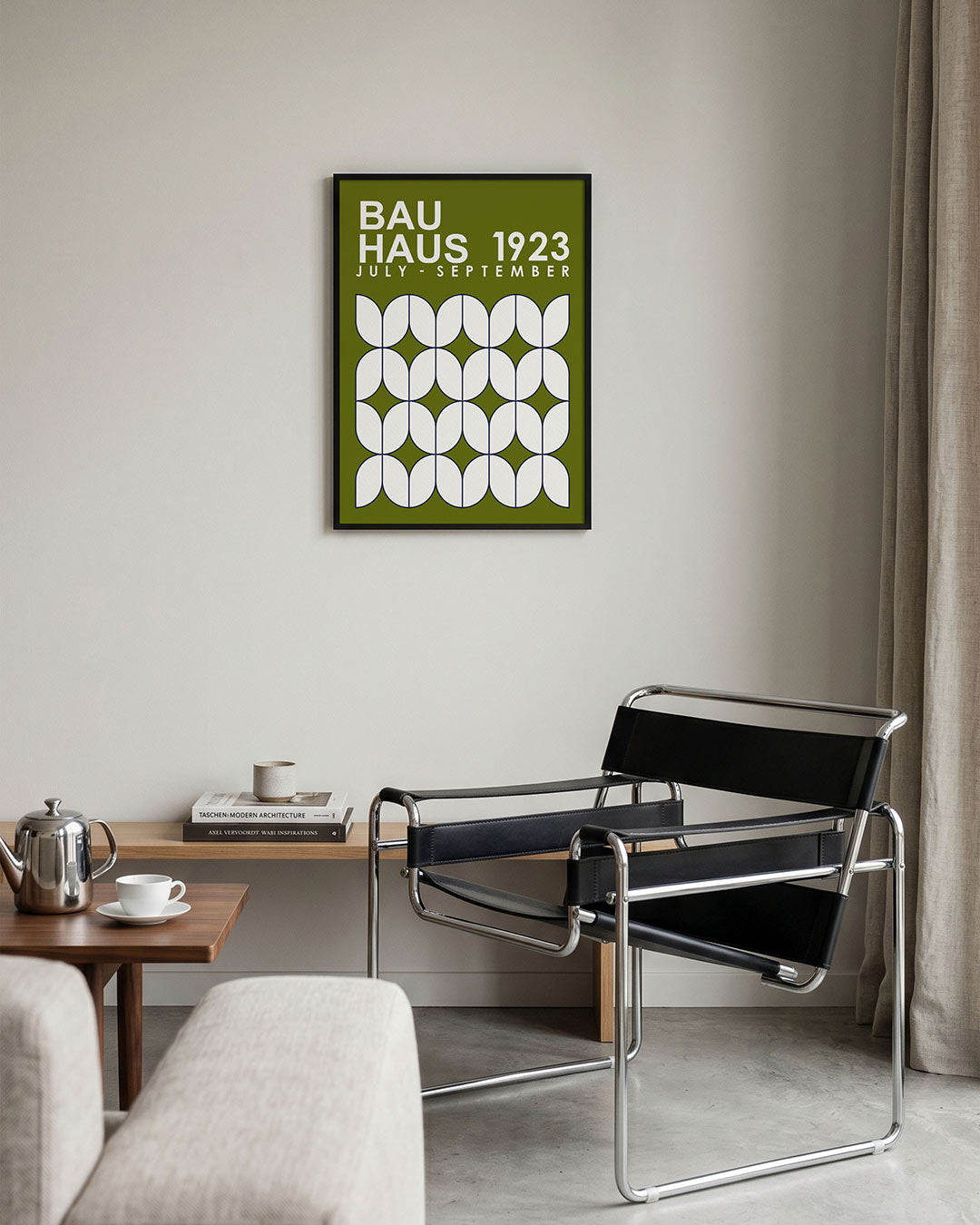 Vormritme en kleur – geometrische Bauhaus poster in staand formaat