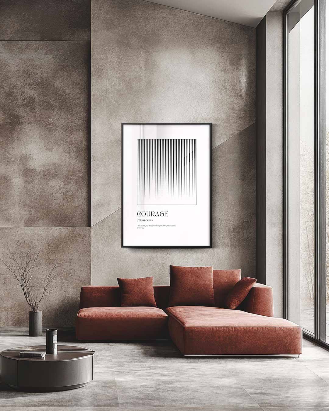 Inspirerende Moed – staande wandkunst voor woonkamer of interieur
