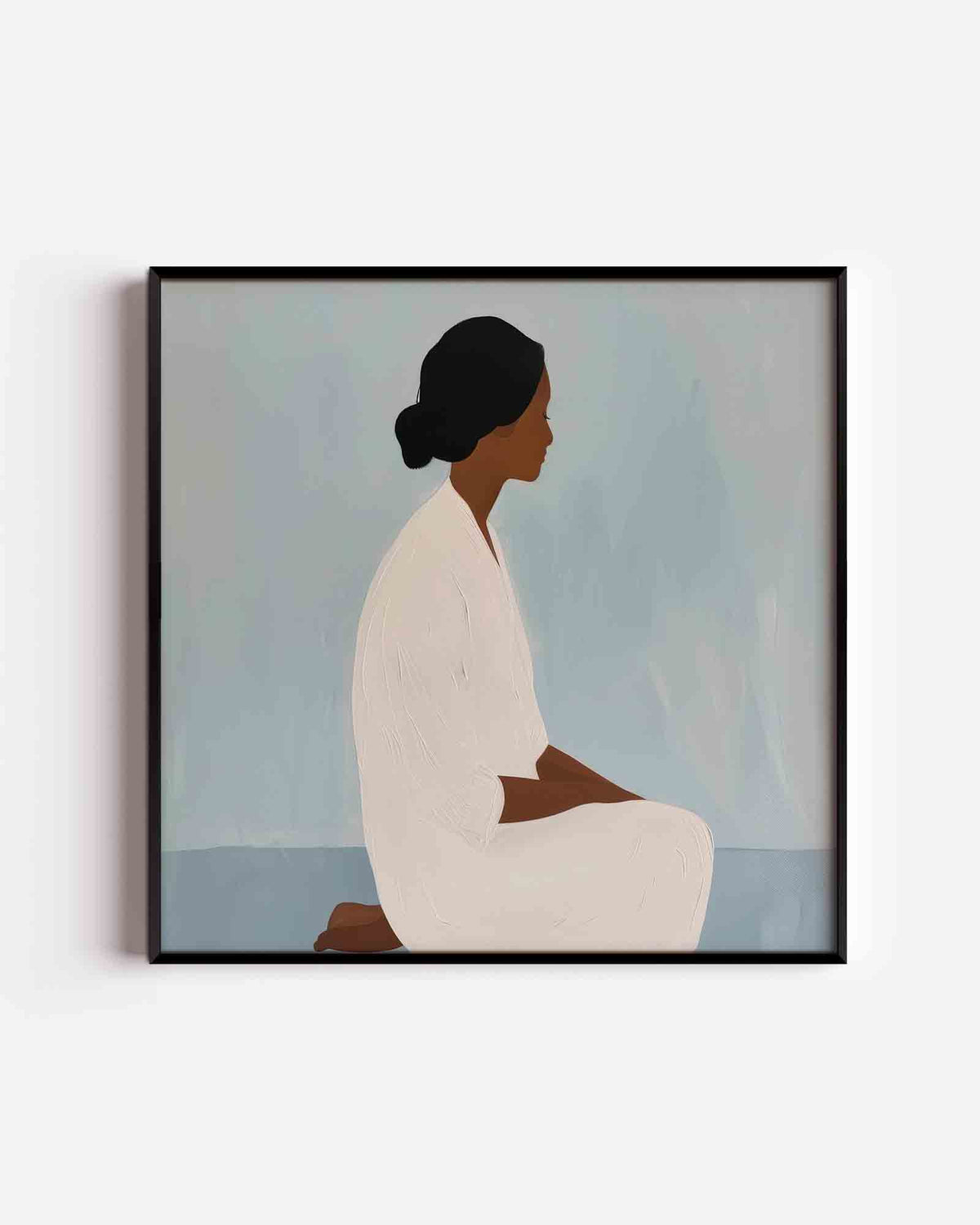 Zittende figuur – design vierkante poster als wanddecoratie
