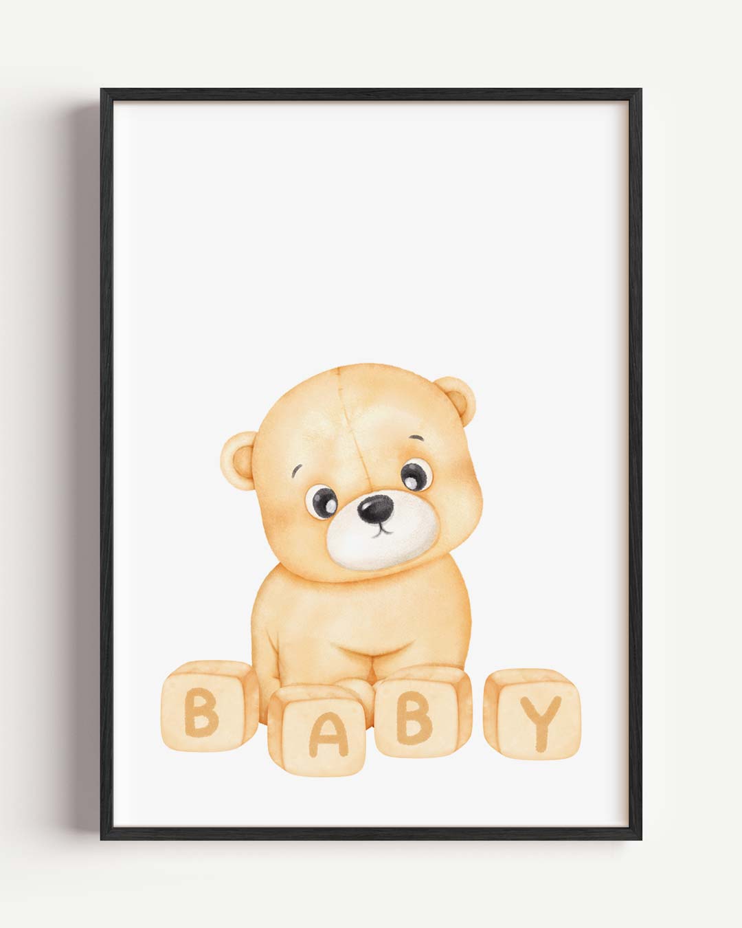 Schattige Beer Baby – kids portret poster als wanddecoratie