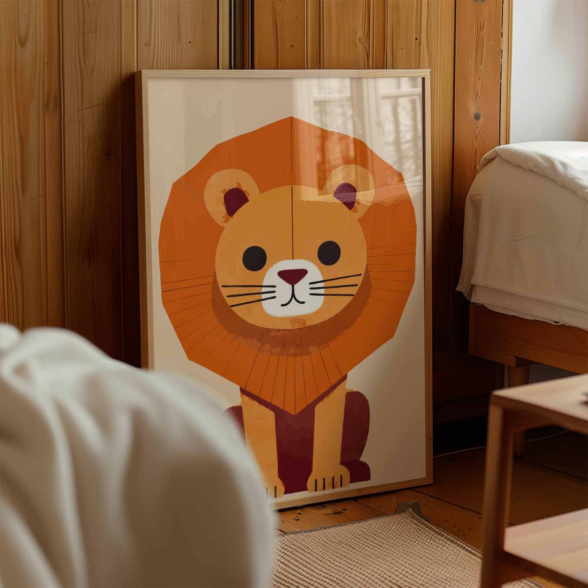 Schattige Leeuwenposter – kinderposter in staand formaat