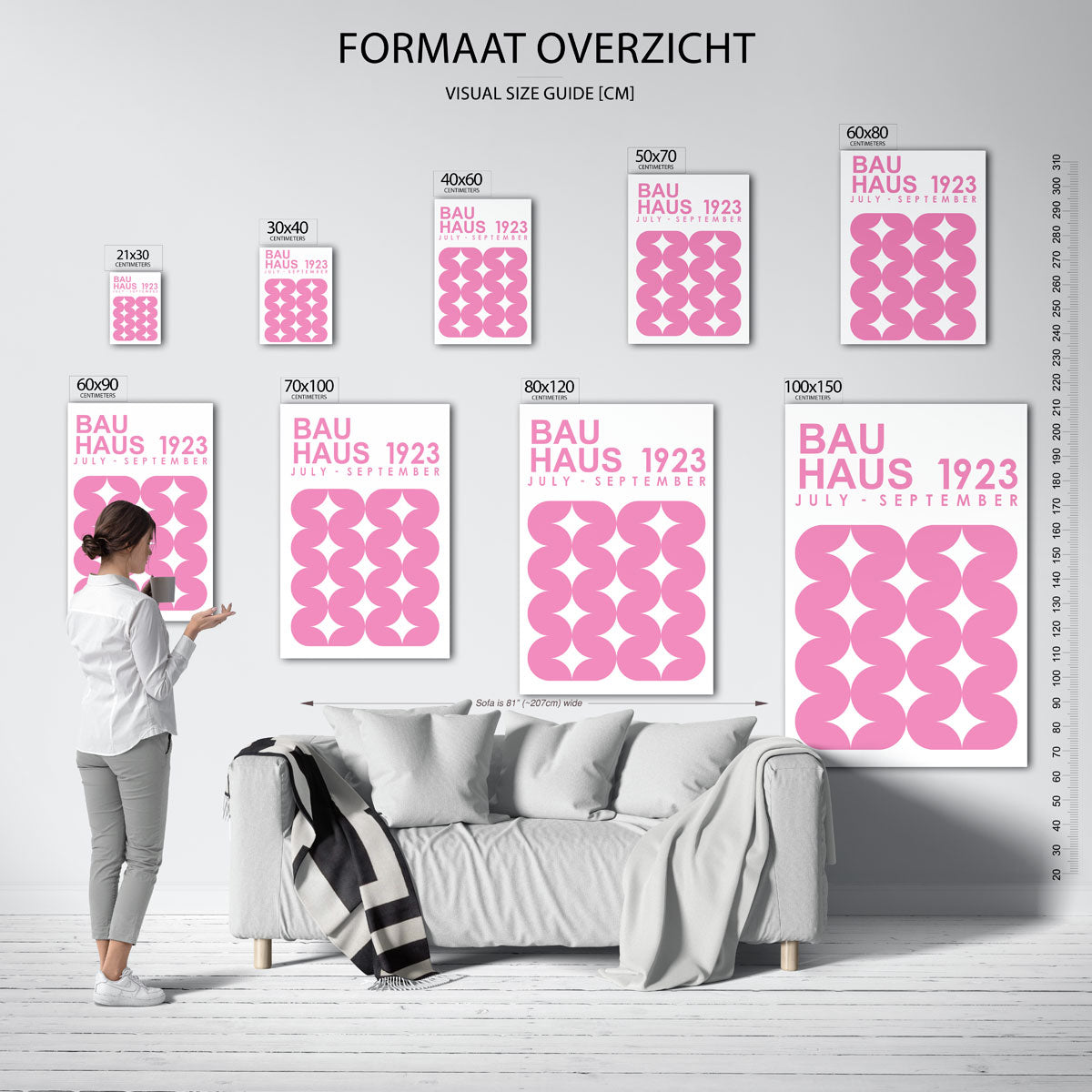 Vorm en herhaling – geometrische poster in Bauhaus-stijl van WallArtistic