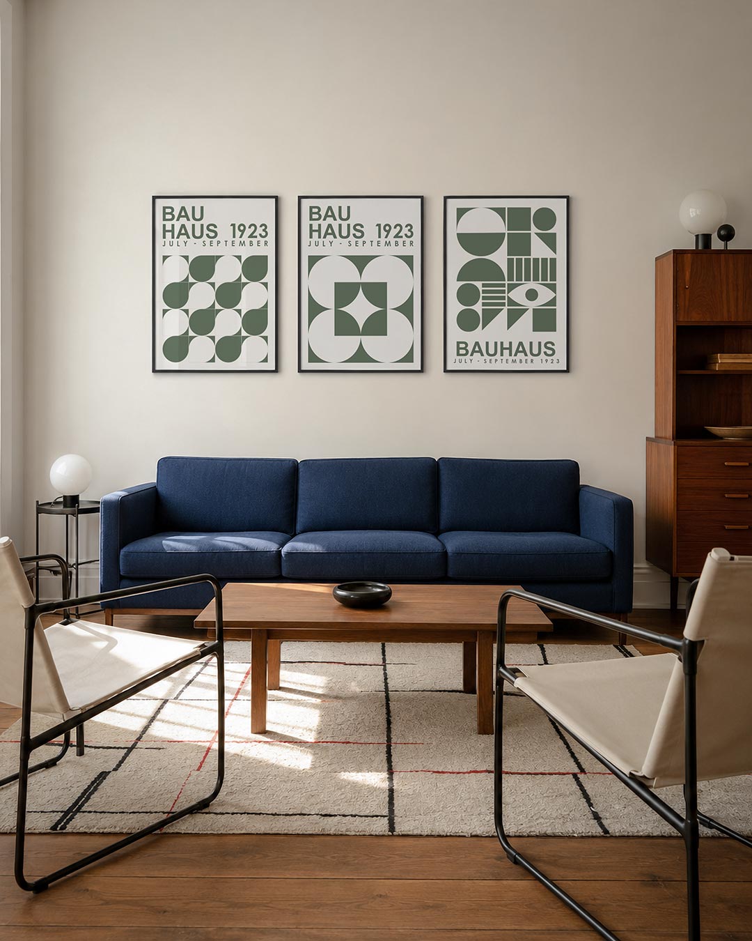 Vorm en kleur posterset – derde productweergave – deze posterset in drie delen toont een ritmisch spel van halve cirkels en