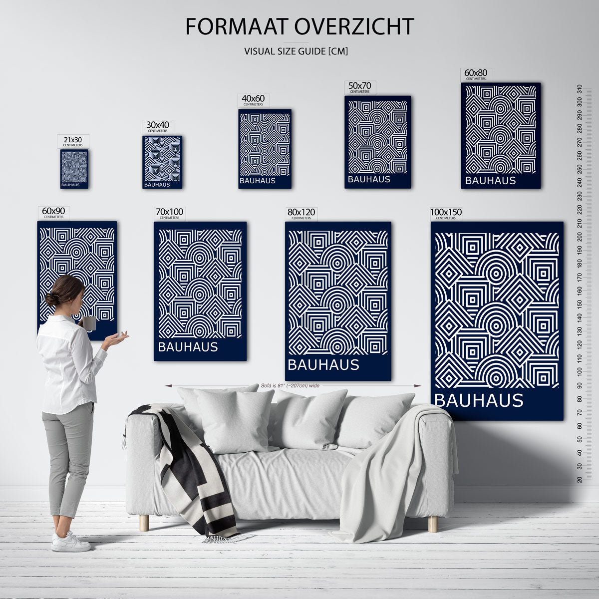 Lijnen en patronen – geometrische poster in Bauhaus-stijl van WallArtistic