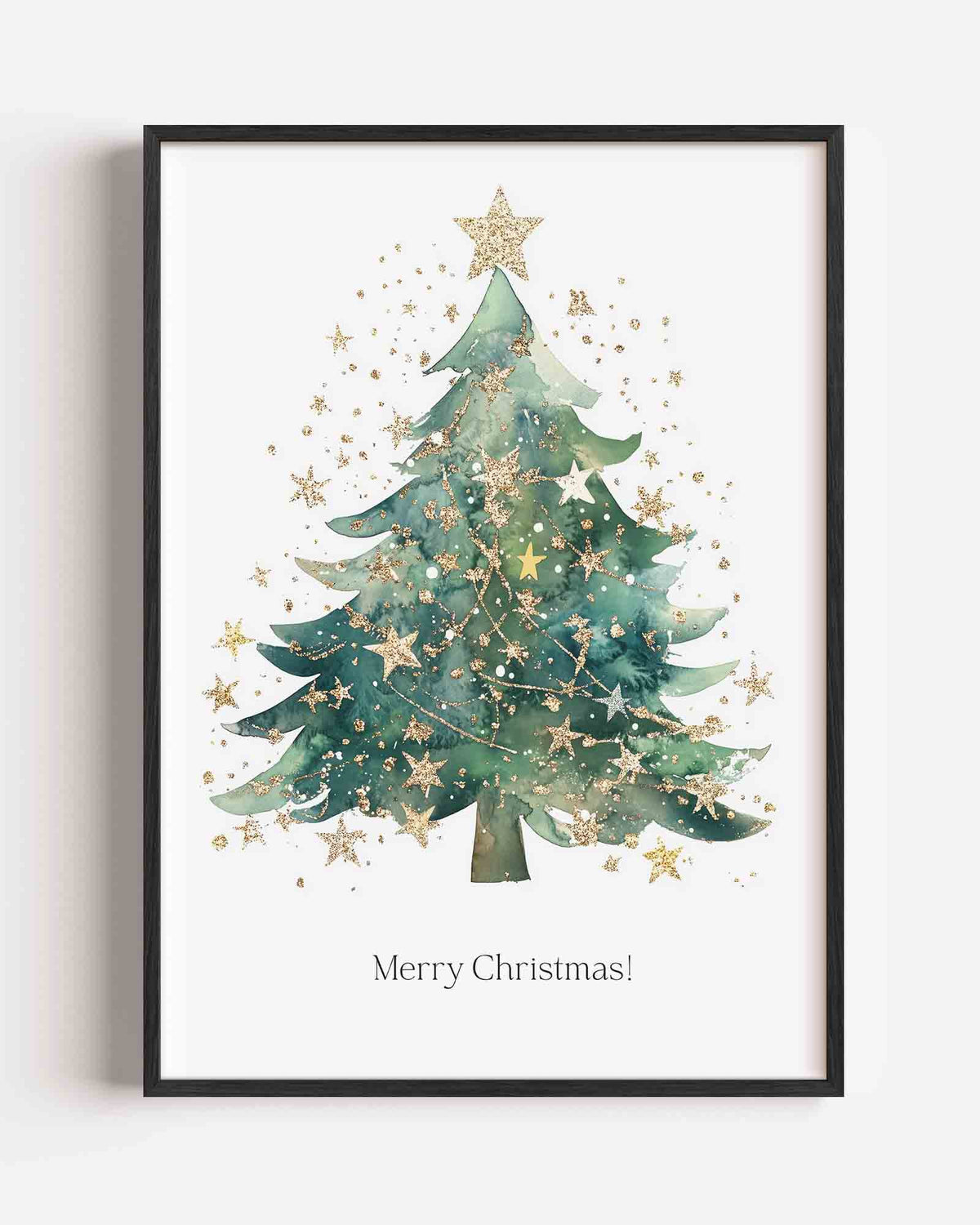 Kerstboom met sterren – kids portret poster als wanddecoratie