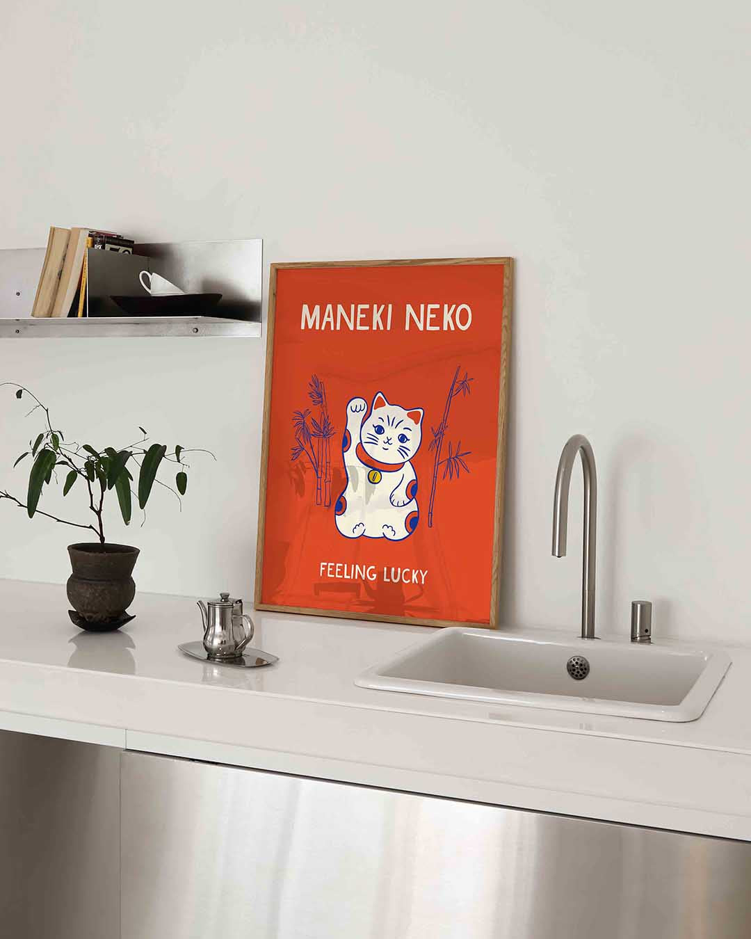 Maneki neko – Aziatische poster in staand formaat