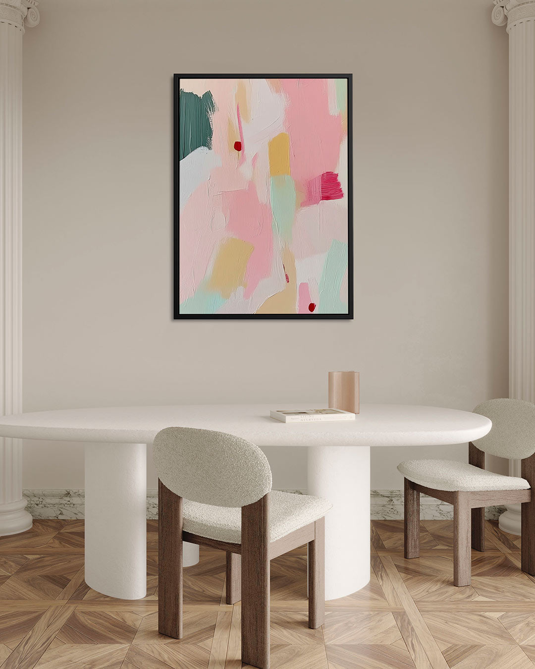 Kleurrijke vormen – staand wanddecoratie kunstwerk