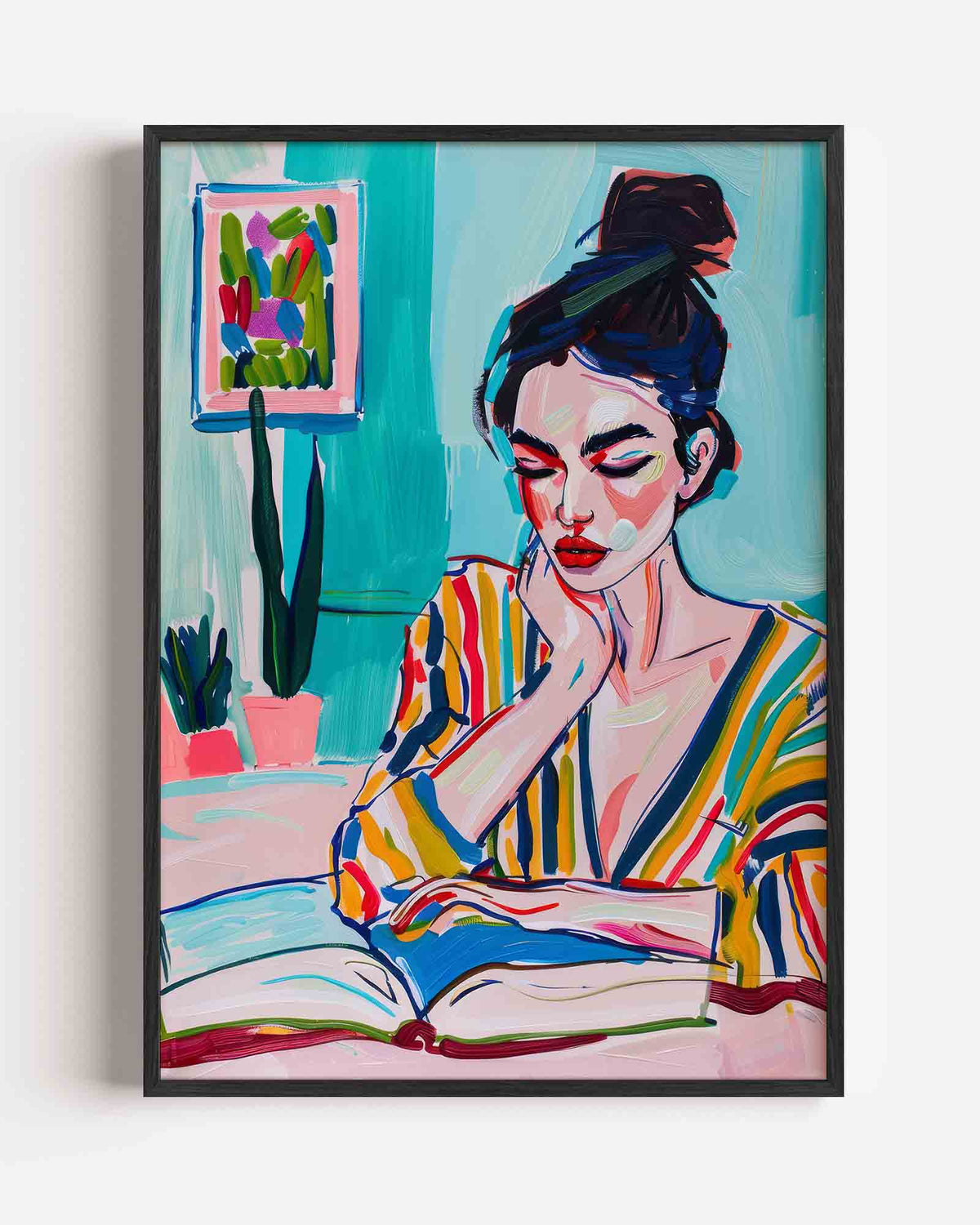 Lezende vrouw – vrouwelijk portret als staande poster