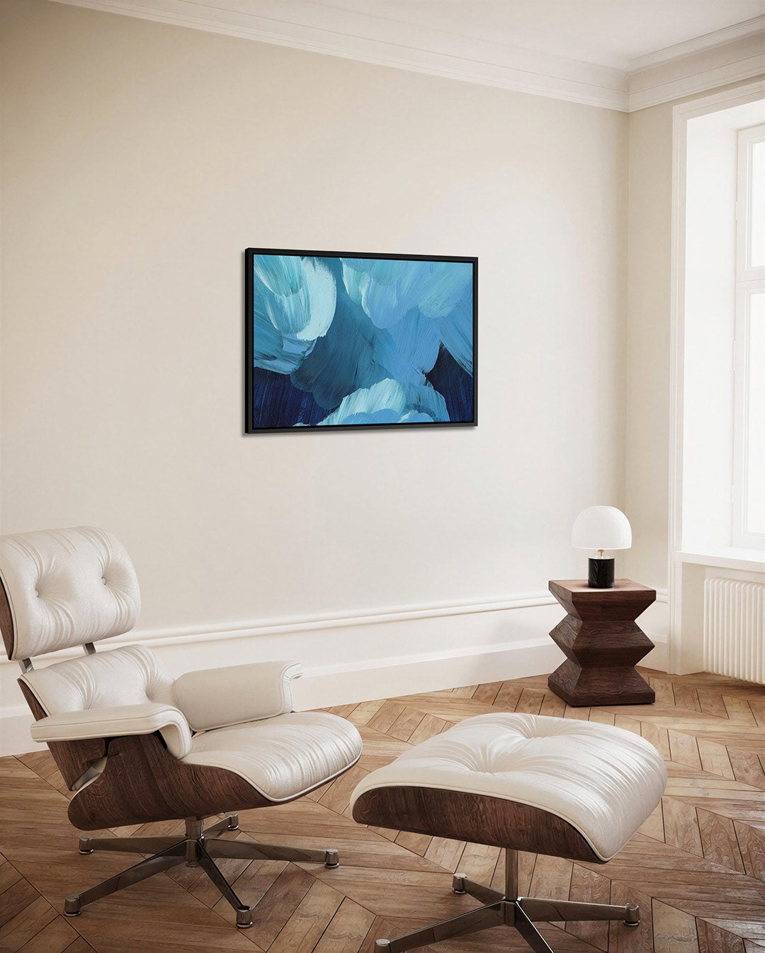 Dynamische blauwe beweging – Diverse – alternatieve weergave van het kunstwerk