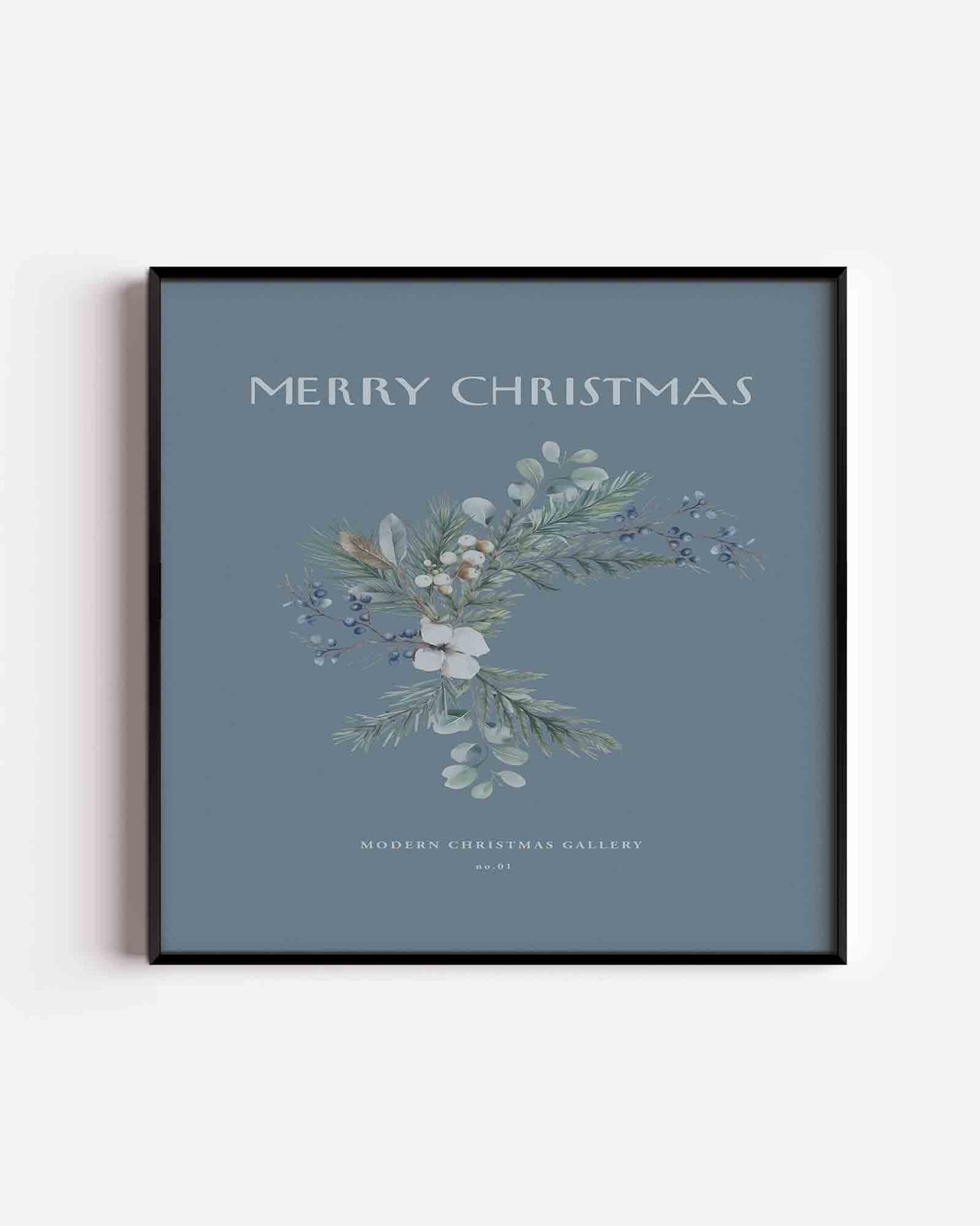 Kersttak met bessen – kerst vierkante poster als wanddecoratie