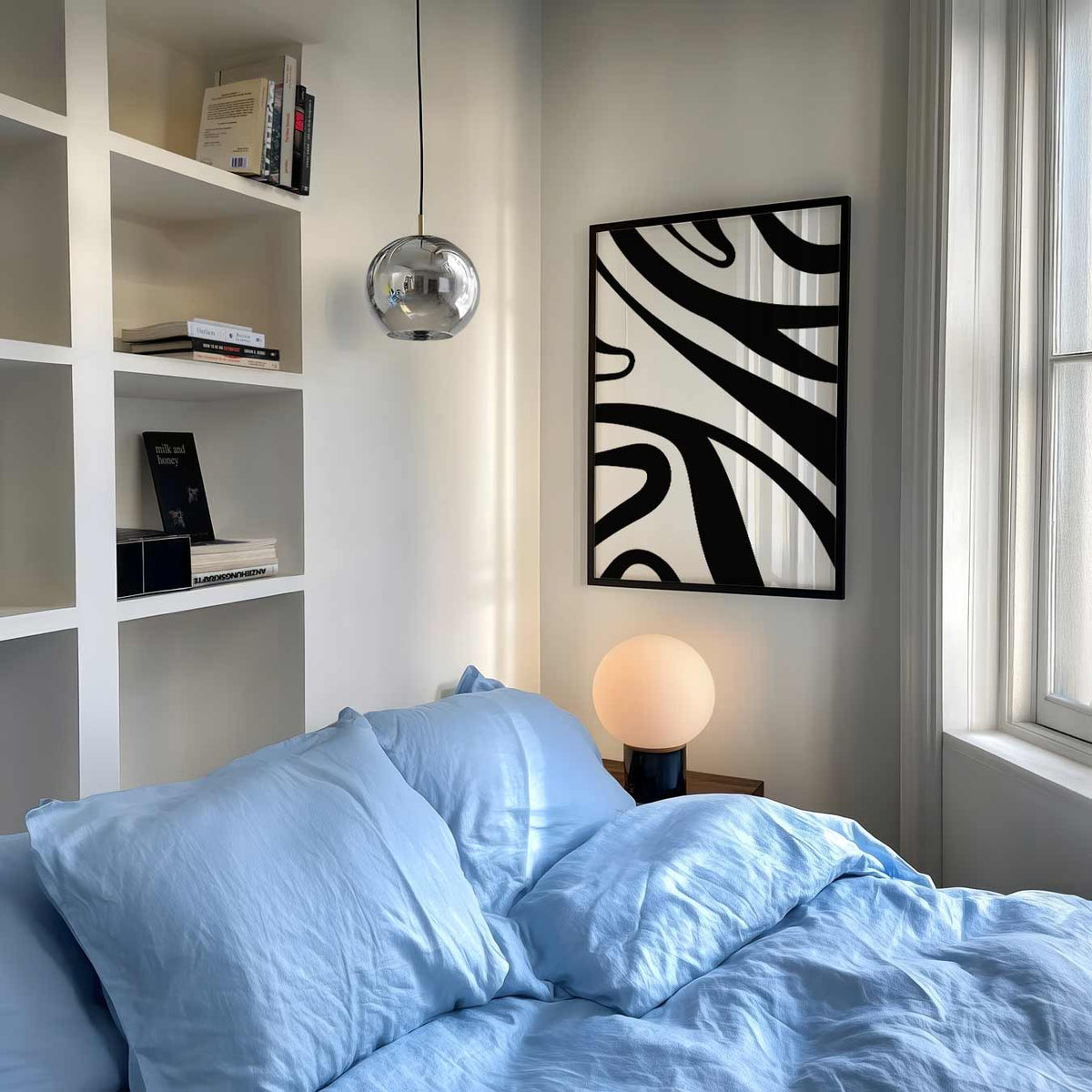 Zebra Strepen Kunstposter – abstracte poster als moderne staande wanddecoratie