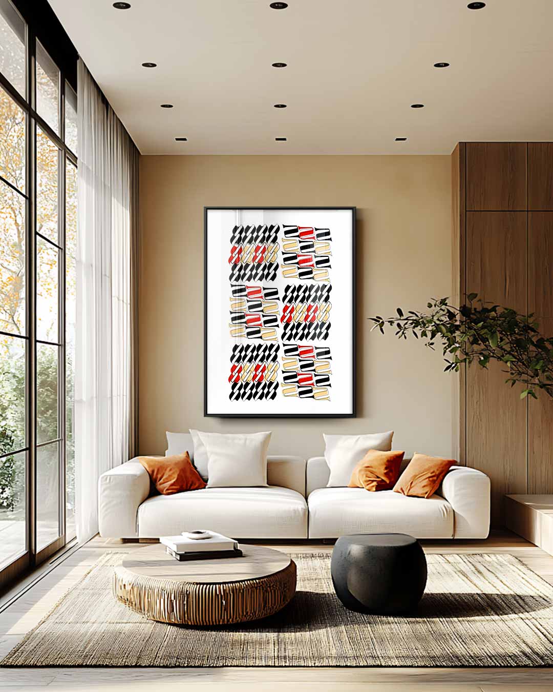 Kleurrijke Flessen Abstract – staande wandkunst voor woonkamer of interieur