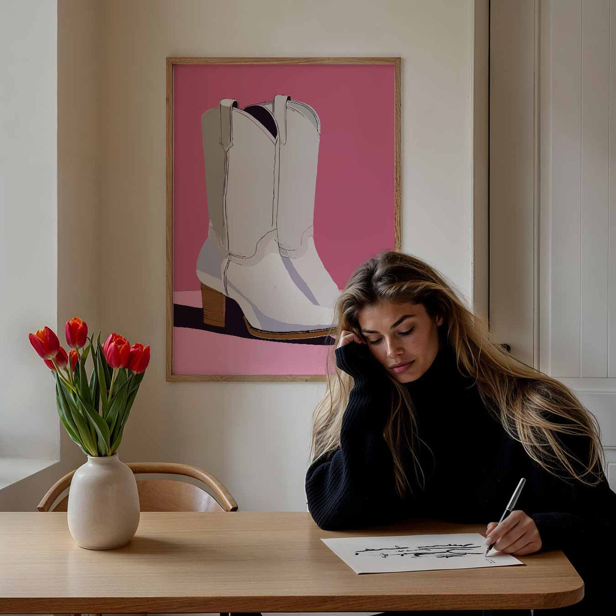 Stijlvolle Cowboylaarzen – paasposter in staand formaat