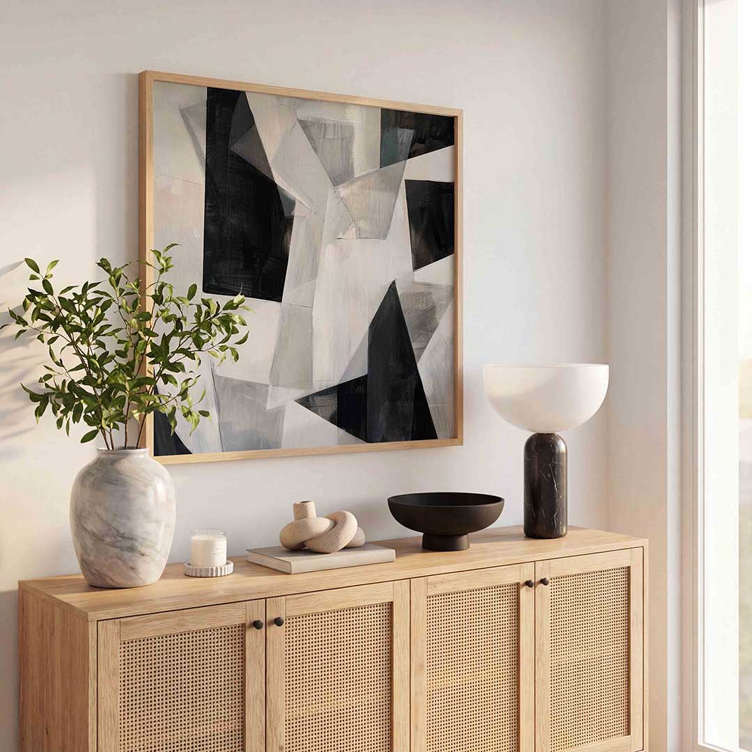 Abstracte vormen – kunst en design poster in vierkant formaat