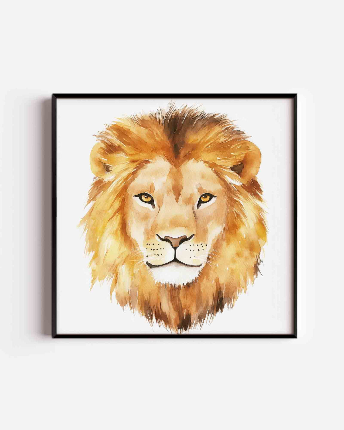 Leeuw portret – vierkante kinderposter als wanddecoratie