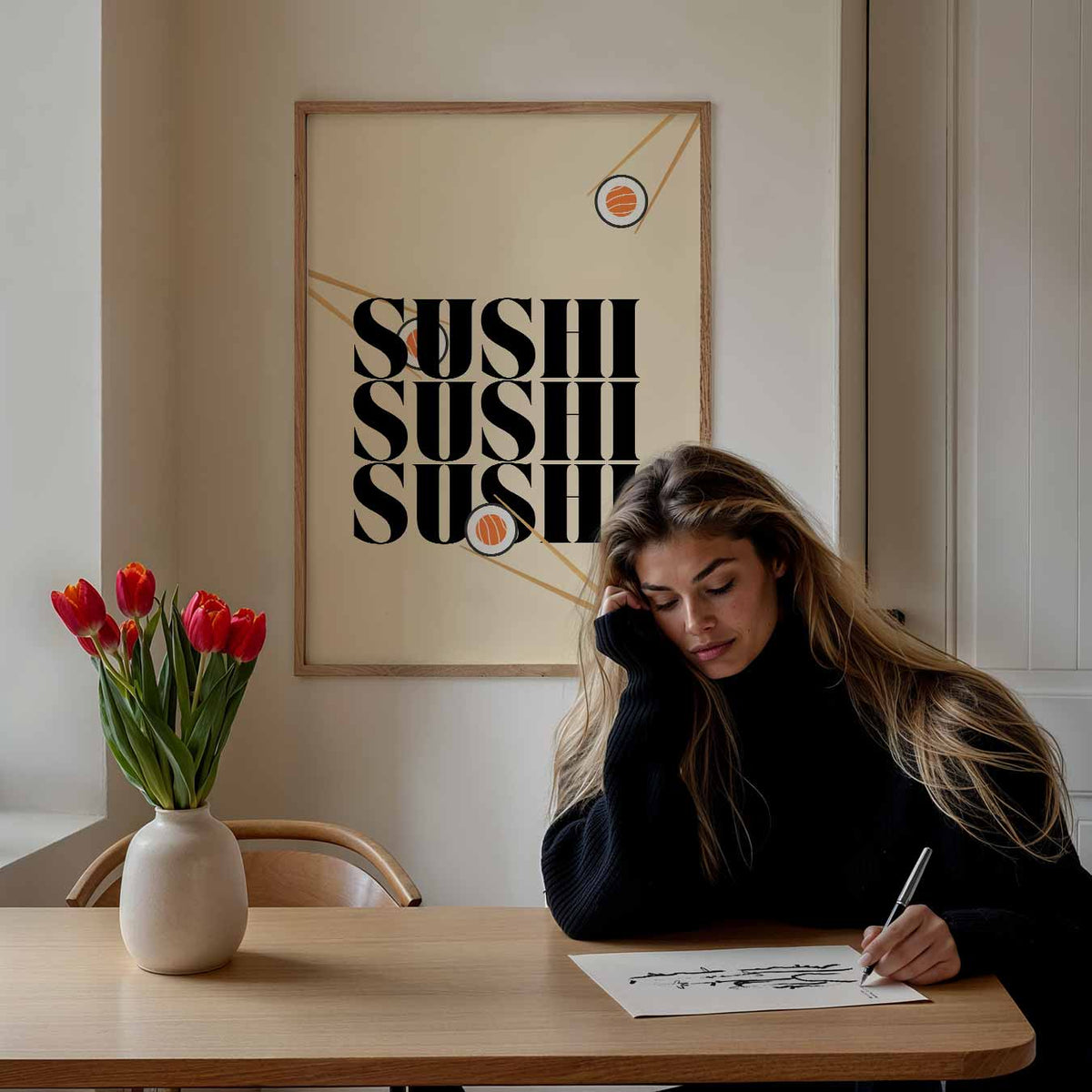 Sushi Liefhebbers – keuken poster als sfeervolle staande wanddecoratie