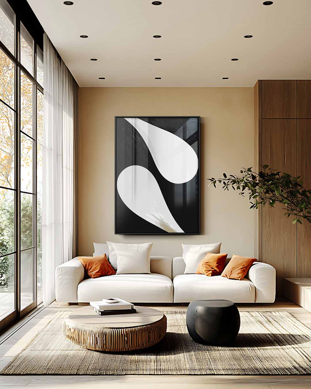 Vloeiende Stroom – staande wandkunst voor woonkamer of interieur