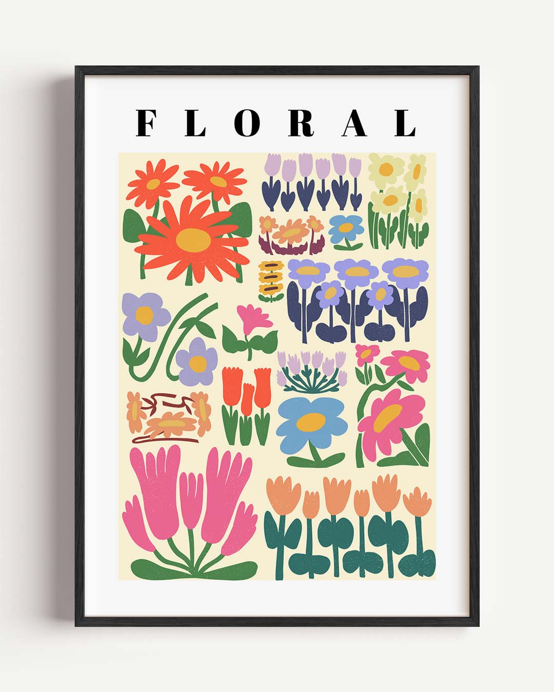 Kleurrijke Bloemenpracht – Popart en Streetart portret poster als wanddecoratie