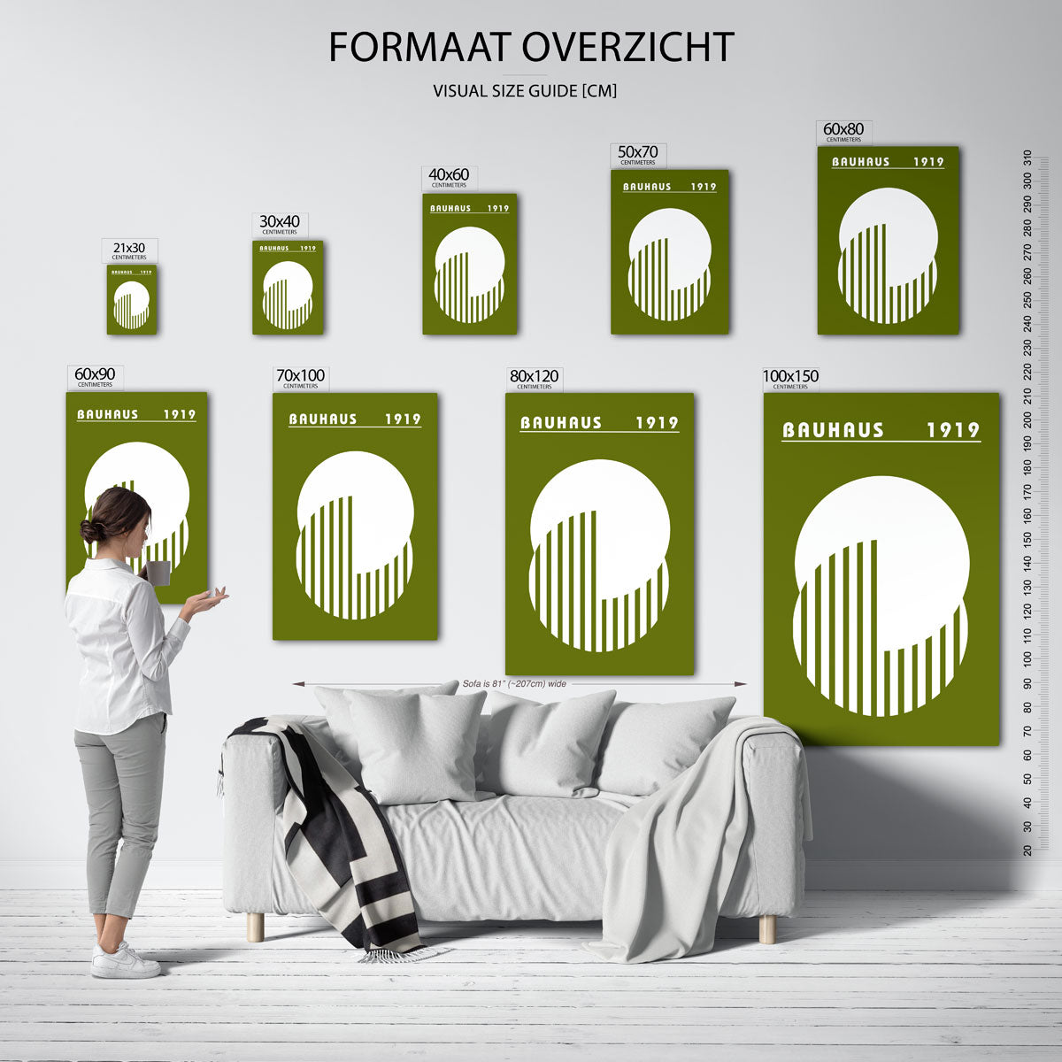 Cirkel en strepen – Bauhaus poster als moderne geometrische wanddecoratie