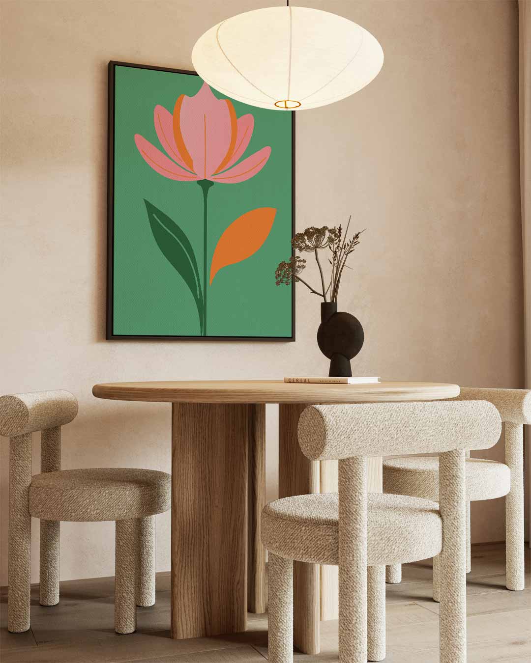 Bloeiende Tulpenpracht – staande wandkunst voor woonkamer of interieur