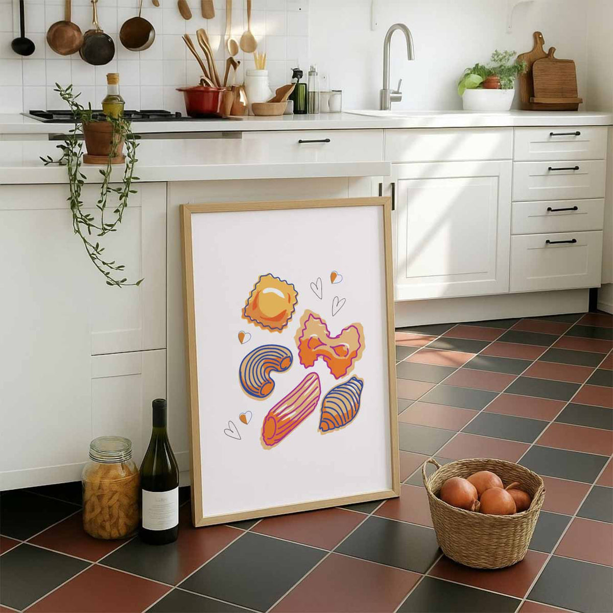 Pasta Liefde – staande muurposter voor keuken of eethoek
