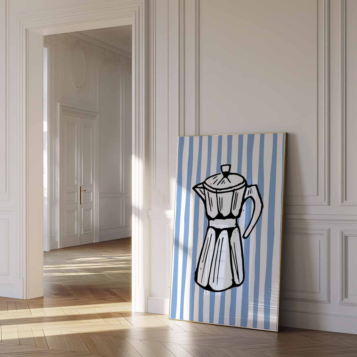 Retro Koffiepot – zomer poster als frisse staande wanddecoratie